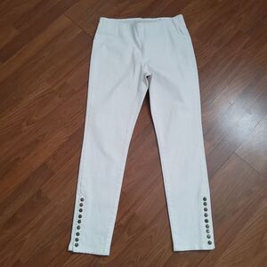 Soft Surroundings The Ultimate Pull On Snap High Waist Crop Pants S White New